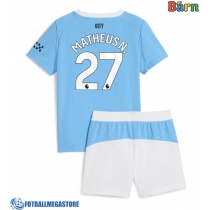 Fotballdrakt Barn Manchester City Matheus Nunes #27 Hjemmedraktsett 2025-26 Kortermet (+ Korte bukser)